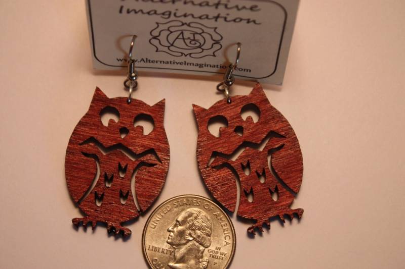 Holz Ohrringe - Laser Cut Liebenswert Owl Holz Ohrringe - Laser Cut Liebenswert Owl von AiLaserDesign