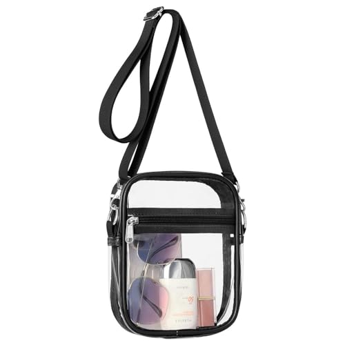 AiNinXun Clear Crossbody Bag Damen Durchsichtige Festival Tasche Damen Umhängetasche Klein Konzert Tasche Crossbag Schultertasche Transparente Tasche Bodybag Damen Crossover Bag Women Cross Body Bag von AiNinXun