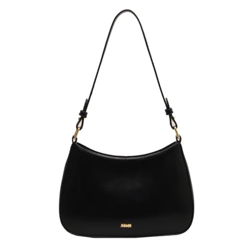 AiNinXun Kleine Handtasche Damen Elegant Vintage Tasche Y2k Shoulder Bag Women Handbag Umhängetasche Teenager Mädchen Handtasche Hobo Bag Crossbody Leder Schultertasche Damen Halbmond Tasche Schwarz von AiNinXun