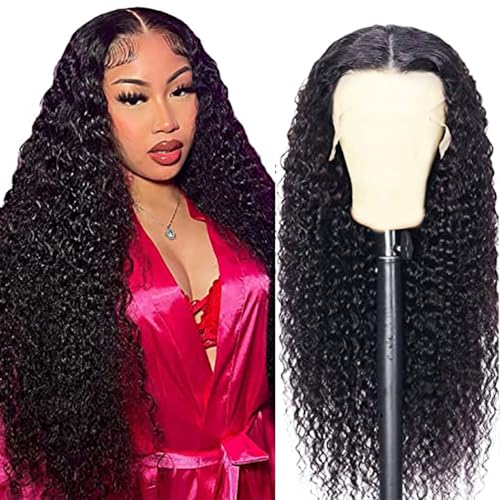 AiPliantfis 24 Zoll Human Hair Wig Echthaar Perücke Curly Wave 13x6 Lace Front Wig Human Hair Wear and Go Glueless Wigs Beginner Friendly 150% Density for Woman Natural Colour von AiPliantfis