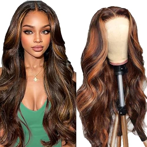 AiPliantfis Body Wave Human Hair Wig Brown Echthaar Perücke Damen 4X1 Lace Glueless Wig Wear and Go P430 Highlight Pre Plucked 150% Density Unprocessed Remy Hair 14 Zoll AiPliantfis Body Wave Human Hair Wig Brown Echthaar Perücke Damen 4X1 Lace Glueless Wig Wear and Go P430 Highlight Pre Plucked 150% Density Unprocessed Remy Hair 14 Zoll von AiPliantfis