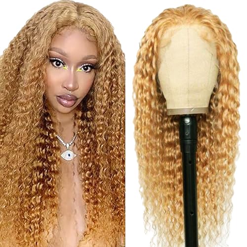 AiPliantfis Curly Wave Human Hair Wig #27 Honey Blonde 4x4 Echthaar Perücke Damen Glueless Human Hair with Natural Hairline Free Part Bleached Knot Brazilian Remy Hair 28 Zoll AiPliantfis Curly Wave Human Hair Wig #27 Honey Blonde 4x4 Echthaar Perücke Damen Glueless Human Hair with Natural Hairline Free Part Bleached Knot Brazilian Remy Hair 28 Zoll von AiPliantfis