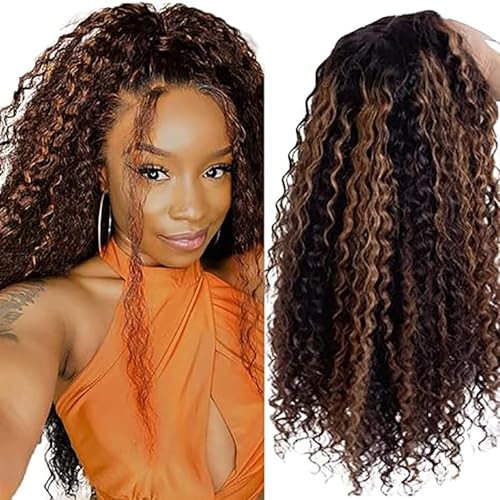 AiPliantfis Curly Wave Human Hair Wig Brown Echthaar Perücke Damen 4X1 Lace Glueless Wig Wear and Go P430 Highlight Pre Plucked 150% Density Unprocessed Remy Hair 12 Zoll AiPliantfis Curly Wave Human Hair Wig Brown Echthaar Perücke Damen 4X1 Lace Glueless Wig Wear and Go P430 Highlight Pre Plucked 150% Density Unprocessed Remy Hair 12 Zoll von AiPliantfis