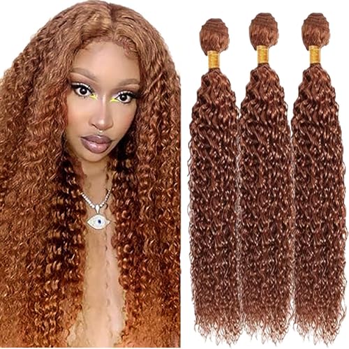 AiPliantfis Human Hair Extensions Echthaar Tressen Brazilian Hair Bundles Human Hair Bundles Brown 100% Unprocessed Brazilian Remy Hair Extensions for Woman Total 300g 24 26 28 Zoll von AiPliantfis