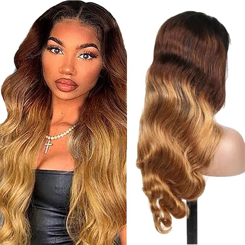 AiPliantfis Human Hair Wig Glueless Wig Wear and Go Echthaar Perücke Damen Body Wave 4X4 Lace 1B/4/27 Ombre Blonde Pre Plucked 150% Density Real Unprocessed Remy Hair 30 Zoll AiPliantfis Human Hair Wig Glueless Wig Wear and Go Echthaar Perücke Damen Body Wave 4X4 Lace 1B/4/27 Ombre Blonde Pre Plucked 150% Density Real Unprocessed Remy Hair 30 Zoll von AiPliantfis