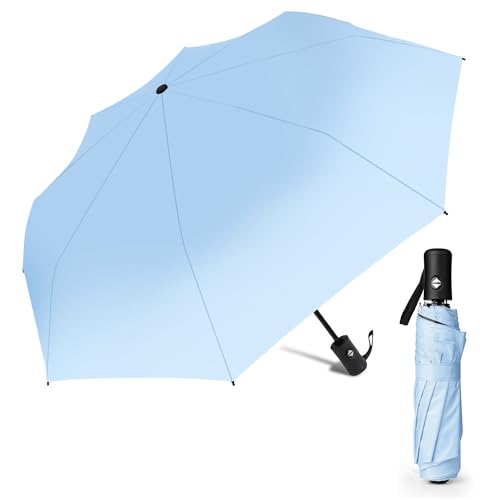 AiQInu Regenschirm Sturmfest, Schirm Automatik mit 8 Rippen Schirm für Erwachsene, Kinder - Blau von AiQInu