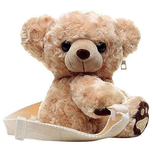 3D-Schultertasche, Plüschtier, für Damen und Mädchen, Teddybär, Umhängetasche, Braun, Einheitsgröße von Aisi