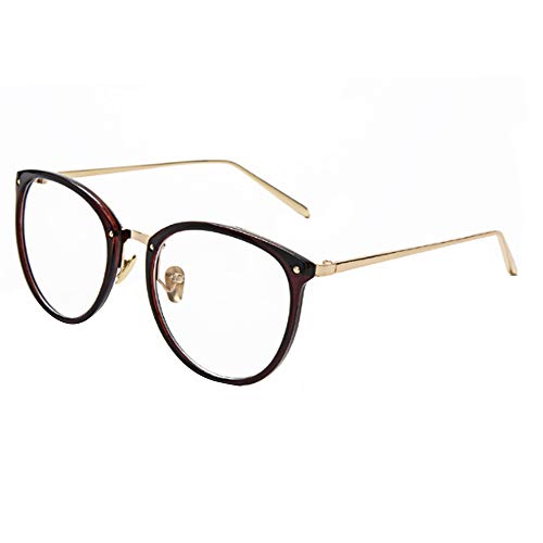 AiSi Damen vintage Retro Brille Eyewear One Size, Ohne Stärke (Dunkelbraun) von AiSi