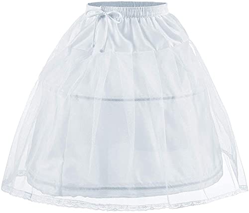 AibaoweddingBlumenmädchen Petticoat mit 2 Reifen Mädchen Kinder Krinoline Unterrock (Weiß, 35CM) von Aibaowedding