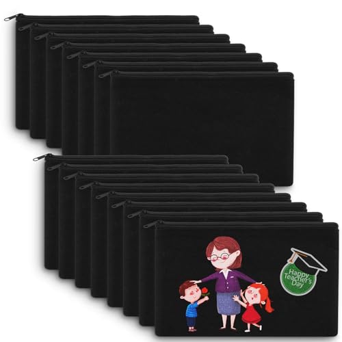 Aibeli DIY Blanko Stoffbeutel Klein, Tasche Klein, Kosmetiktasche mit Reißverschluss, Stoffbeutel zum Bemalen, Mäppchen, Federmäppchen, Stofftasche zum Bemalen von Aibeli