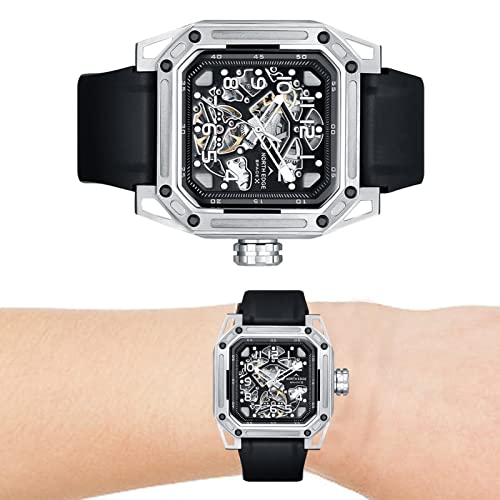 Aibyks 3 Pcs Mechanische Armbanduhr - Luxus-Skelett-Automatik-Armbanduhren für Herren,Automatische Skeleton-Armbanduhren aus Edelstahl für Sport und Business von Aibyks