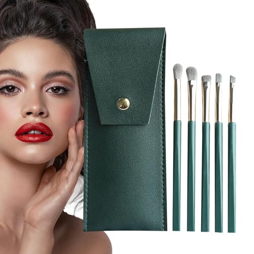 Aibyks Augenpinsel für Make-up,Lidschattenpinsel - 5-teiliges Lidschatten-Make-up-Pinsel-Set | Professionelle Lidschatten-Make-up-Pinsel mit Etui, Mischpinsel für das Augen-Make-up auf Reisen von Aibyks