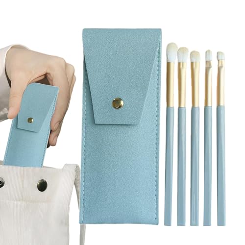 Aibyks Augenpinsel für Make-up,Lidschattenpinsel | 5-teiliges ultraweiches Lidschattenpinsel-Set - Professionelle Lidschatten-Make-up-Pinsel mit Etui, Mischpinsel für das Augen-Make-up auf Reisen von Aibyks