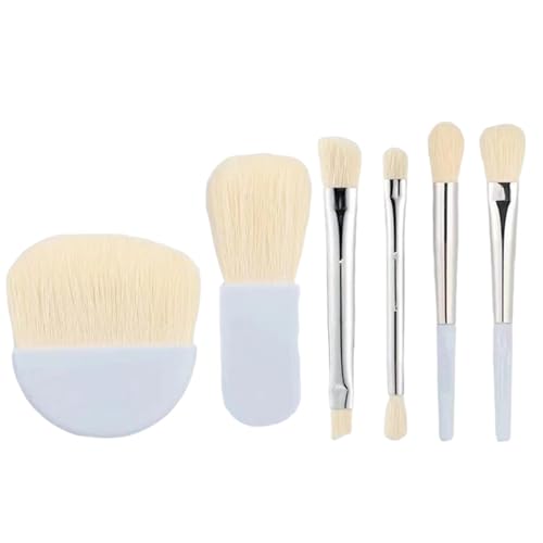 Aibyks Easy-taken Reise-Make-up-Pinsel-Set, Make-up-Pinsel-Set in Reisegröße, Mehrzweck-Make-up-Set, 6 x kleines Reiseset mit Pinseltasche für Foundation, Puder, Concealer, Lidschatten von Aibyks
