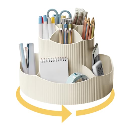 Aibyks Rotierender Stift-Organizer, rotierender Schreibtisch-Organizer, Rotierender Schreibtisch-Stifttopf, Wiederverwendbarer Stift- und Pinselhalter, drehbarer Schreibtisch-Organizer für Heim- und von Aibyks