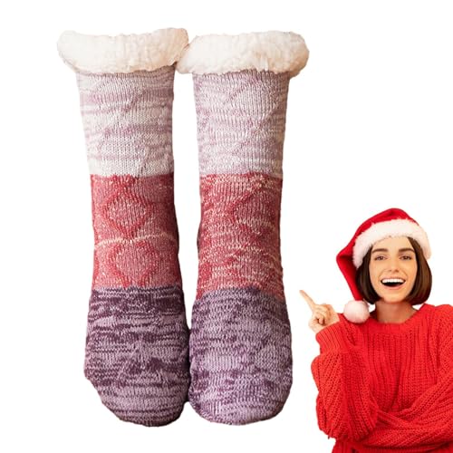 Bodensocken Damen, rutschfeste Socken Damen | Slipper-Socken für Damen - Bequeme flauschige Schlafsocken, rutschfest, atmungsaktiv, für Kinder, Männer, Geschenke für schwangere Mütter Aibyks von Aibyks