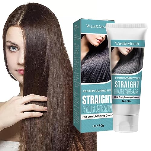 Haarglättungscreme - Pflegende Keratin-Protein-Korrekturcreme für glattes Haar - 1,76 oz feuchtigkeitsspendende Haarreparaturcreme für krauses Haar, Haarpflegeprodukte für Männer und Frauen Aibyks von Aibyks