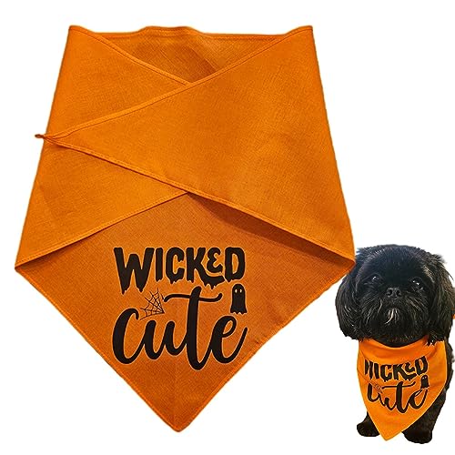 Halloween-Haustier-Bandana - Hunde-Bandana, Hunde-Welpen-Lätzchen,Orange waschbares Haustier-Halstuch, Halloween-Hundeschal für Urlaubskostüme, Hunde und Haustiere Aibyks von Aibyks