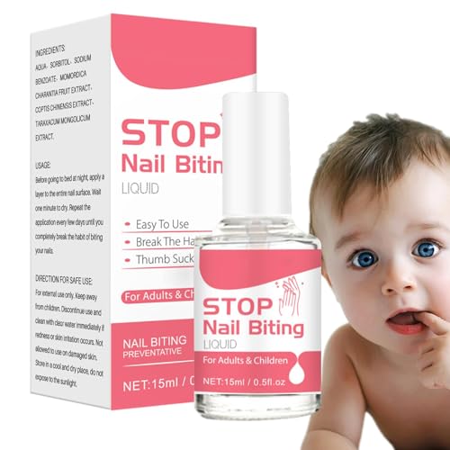 Nagelbeißstopper – 15 Ml/0,5 Fl Oz No Bite Nagellack | Nagelbiss-Prävention, Polnischer Nagelbiss-Stopper | Sicherer Und Wirksamer Anti-Biss-Nagellack Für Kinder Und Erwachsene von Aibyks