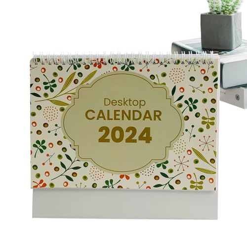 Tischkalender 2024 - Monatlicher Tischkalender 2024,Januar 2024 – Dezember 2024, 22,9 x 17,8 cm Schleifkalender, Ihr persönlicher Tagesplaner für den Schreibtisch zu Hause Aibyks von Aibyks