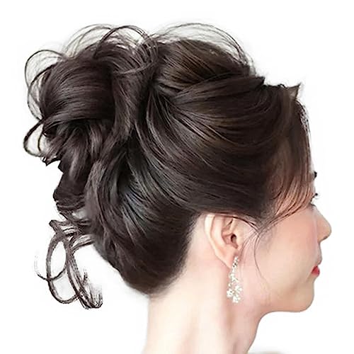 Unordentliche Haarknoten-Haargummis für Frauen,Mädchen realistische gewellte lockige Perücken | Welliger, lockiger Chignon für Party, Hochzeit, Haarschmuck für Frauen, Frauen, Mädchen, Aibyks von Aibyks