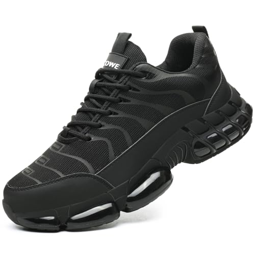 Aicowe Arbeitsschuhe Herren Damen Sicherheitsschuhe Sportliche Leicht Atmungsaktiv Stahlkappenschuhe Industrielle Schutzschuhe 333 Black 40 von Aicowe