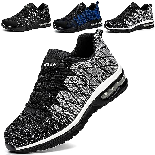 Aicowe Sicherheitsschuhe Herren Arbeitsschuhe Damen Leicht Stahlkappenschuhe Atmungsaktiv Sportlich Schutzschuhe mit Stahlkappe Sneaker 0307 Grau 36 Aicowe Sicherheitsschuhe Herren Arbeitsschuhe Damen Leicht Stahlkappenschuhe Atmungsaktiv Sportlich Schutzschuhe mit Stahlkappe Sneaker 0307 Grau 36 von Aicowe
