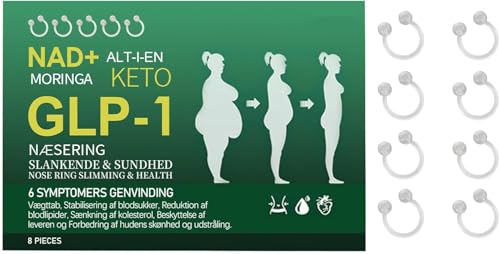 Aicoyiu VSOXA GLP-1 Schlankheits & Gesundheit Nasenring Advanced Weight Loss GLP-1 Nasenring Natürlicher Körper Schlankheits Nasenring für Frauen Männer, Nein, Kein Edelstein von Aicoyiu