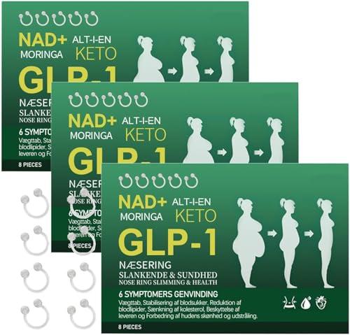 Aicoyiu VSOXA GLP-1 Schlankheits & Gesundheit Nasenring Advanced Weight Loss GLP-1 Nasenring Natürlicher Körper Schlankheits Nasenring für Frauen Männer, Nein, Kein Edelstein von Aicoyiu