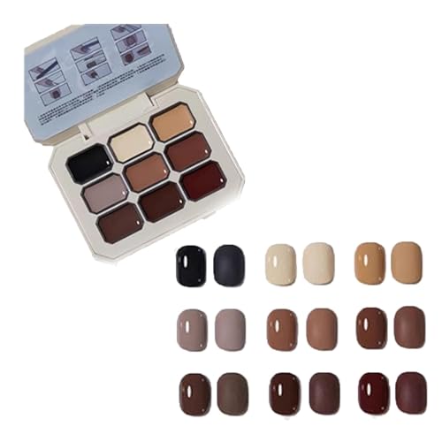 Creamy Colorful Nail Polish Set, Gel Nail Polish Summer Colors, Nine-Square Grid Solid Gel Glue Nail Polish Glue Set, Long Lasting Solid Nail Polish Palette. (7#, 10cm) von Aicoyiu