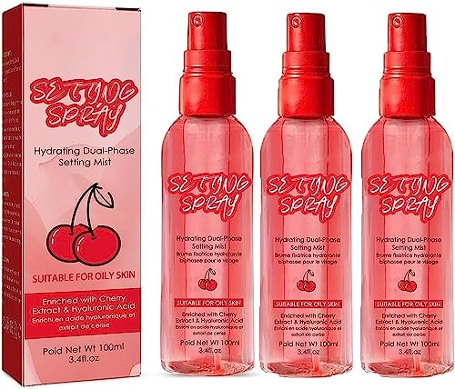 Makeup Spray Hydrating Dual-Phase Setting Mist, Anti-Perspiration Long-Lasting Setting Spray for All Skin Types, 100ml (3pcs) von Aicoyiu