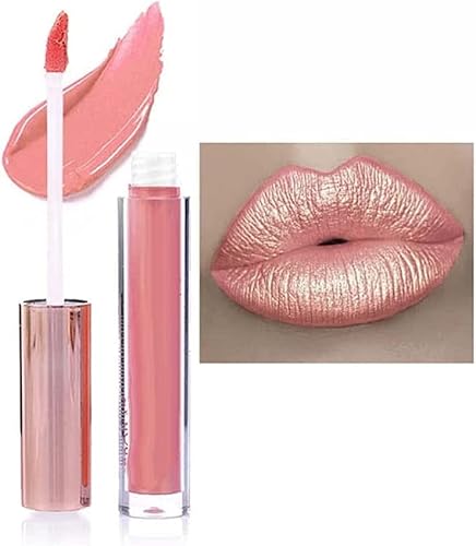 Matte Metallic Lip Gloss, Long Lasting Waterproof Strong Pigmented Not Stick Cup, Diamond Shimmer Liquid Lipstick Makeup for Women. (A) von Aicoyiu