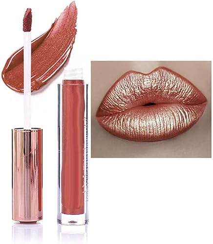 Matte Metallic Lip Gloss, Long Lasting Waterproof Strong Pigmented Not Stick Cup, Diamond Shimmer Liquid Lipstick Makeup for Women. (B) von Aicoyiu