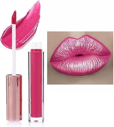 Matte Metallic Lip Gloss, Long Lasting Waterproof Strong Pigmented Not Stick Cup, Diamond Shimmer Liquid Lipstick Makeup for Women. (G) von Aicoyiu
