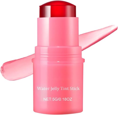 Milk Jelly Blush Stick, Cooling Water Jelly Tint Stick, Fruit Makeup Jelly Color Tone, Texture Moisturising, Sheer Lip & Cheek Stain Watercolor Paint Finish. (Red, 10cm) von Aicoyiu