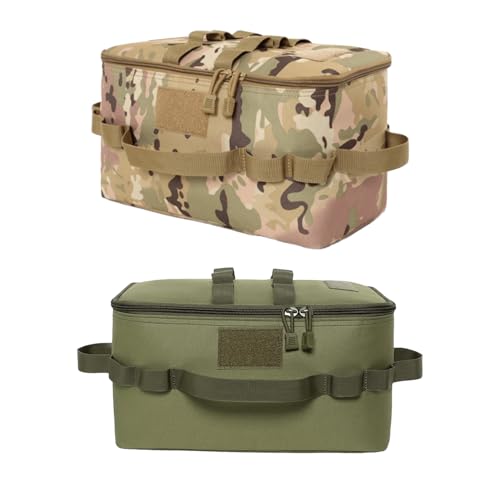 2 Stück Küchenutensilien Organizer Tasche, Tragbare Camping Kochgeschirr Aufbewahrungstasche, wasserdichte Utensilien Kochgeschirr Kanister Tasche mit Aufhängeöse für Camping Wandern Grillen (A) von AidSci