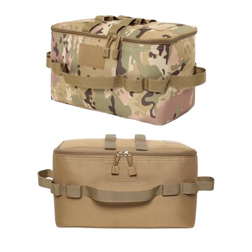 2 Stück Küchenutensilien Organizer Tasche, Tragbare Camping Kochgeschirr Aufbewahrungstasche, wasserdichte Utensilien Kochgeschirr Kanister Tasche mit Aufhängeöse für Camping Wandern Grillen (B) von AidSci