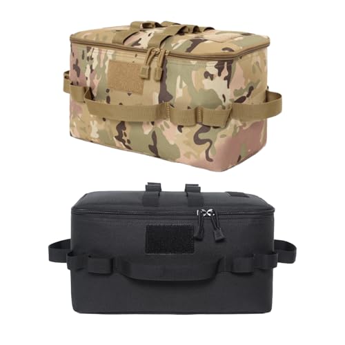 2 Stück Küchenutensilien Organizer Tasche, Tragbare Camping Kochgeschirr Aufbewahrungstasche, wasserdichte Utensilien Kochgeschirr Kanister Tasche mit Aufhängeöse für Camping Wandern Grillen (C) von AidSci