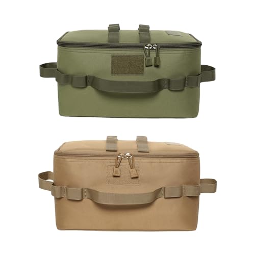 2 Stück Küchenutensilien Organizer Tasche, Tragbare Camping Kochgeschirr Aufbewahrungstasche, wasserdichte Utensilien Kochgeschirr Kanister Tasche mit Aufhängeöse für Camping Wandern Grillen (D) von AidSci