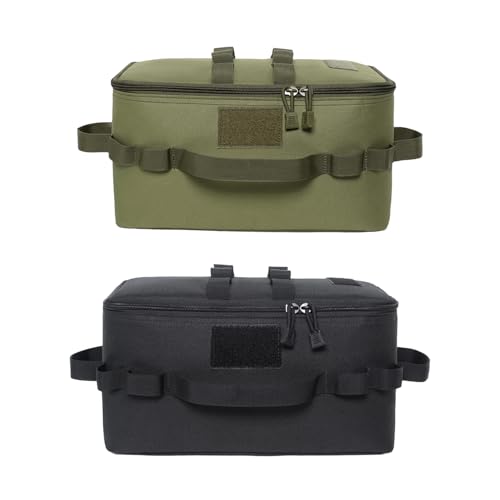 2 Stück Küchenutensilien Organizer Tasche, Tragbare Camping Kochgeschirr Aufbewahrungstasche, wasserdichte Utensilien Kochgeschirr Kanister Tasche mit Aufhängeöse für Camping Wandern Grillen (E) von AidSci