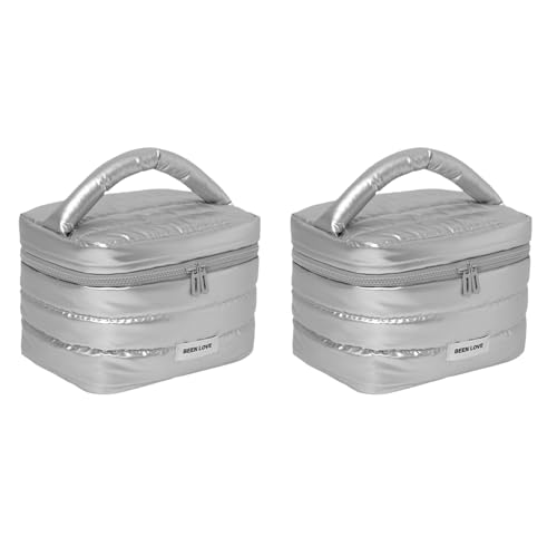 2er Set Kosmetiktasche, Tragbare Kulturtasche Kulturbeutel Schminktasche, Reisetasche Kosmetik-Aufbewahrungstaschen Makeup Bag, Faltbare Handtasche Kosmetiktasche Reise für Damen 23x15,5x16,5cm (A) von AidSci