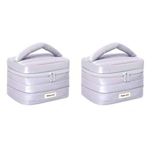 2er Set Kosmetiktasche, Tragbare Kulturtasche Kulturbeutel Schminktasche, Reisetasche Kosmetik-Aufbewahrungstaschen Makeup Bag, Faltbare Handtasche Kosmetiktasche Reise für Damen 23x15,5x16,5cm (B) von AidSci