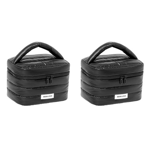 2er Set Kosmetiktasche, Tragbare Kulturtasche Kulturbeutel Schminktasche, Reisetasche Kosmetik-Aufbewahrungstaschen Makeup Bag, Faltbare Handtasche Kosmetiktasche Reise für Damen 23x15,5x16,5cm (C) von AidSci