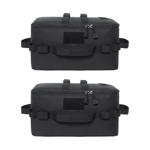 2er Set Küchenutensilien Organizer Tasche, Tragbare Camping Kochgeschirr Aufbewahrungstasche, wasserdichte Utensilien Kochgeschirr Kanister Tasche mit Aufhängeöse für Camping Wandern Grillen (D) von AidSci