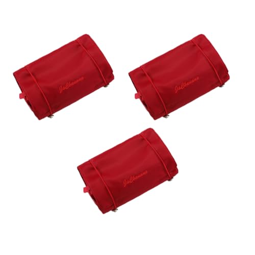 3er Set Kosmetiktasche, Abnehmbar Kulturtasche Kulturbeutel Damen, Schminktasche, Aufhängen Kosmetiktasche, Make Up Bag mit 4 Fächern, Faltbare Kosmetiktasche Reise für Damen Mädchen (Rot) von AidSci
