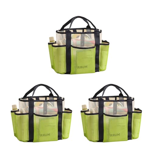 AidSci 3 Stück Strandtasche Beach Tote Bag für Damen, Shopper Badetasche Netztasche Strand mit Innentasche, Faltbare Leichte Mesh Strandtasche Korb, Mesh Einkaufsnetz für Familie Picknick Camping (D) von AidSci
