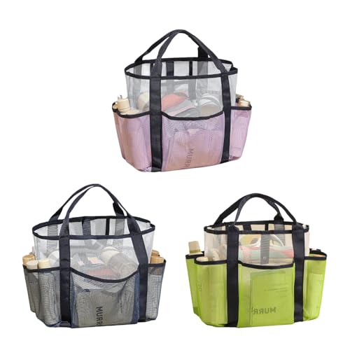 AidSci 3 Stück Strandtasche Beach Tote Bag für Damen, Shopper Badetasche Netztasche Strand mit Innentasche, Faltbare Leichte Mesh Strandtasche Korb, Mesh Einkaufsnetz für Familie Picknick Camping (G) von AidSci
