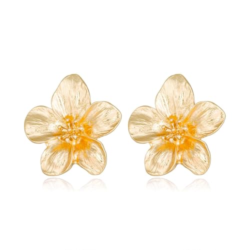 Aidenn Blumen Ohrringe Gold Gross, Blume Tropfen Ohrringe Boho Statement Flower Earrings Hypoallergene Modeschmuck für Damen von Aidenn