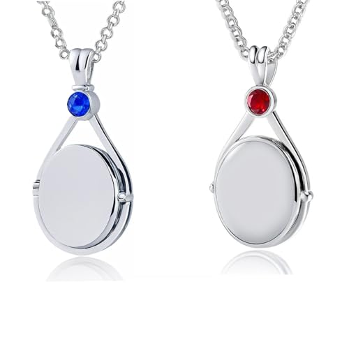 Aidenn h2o plötzlich meerjungfrau kette Set Halskette mit Mermaid Melody Weißer Zirkon Medaillon Anhänger, Personalisierte Amulett für Bilder Geschenk für Frauen Teenager Mädchen von Aidenn