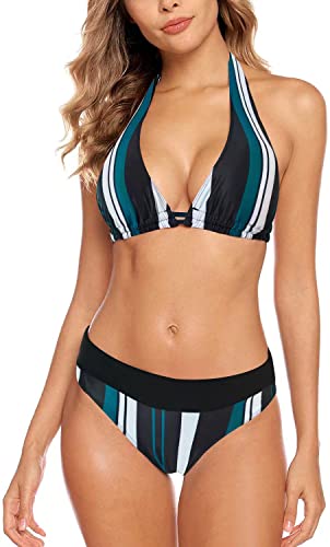 Aidotop Damen Bikini Set Triangel Badeanzug Strand Ties Zweiteiliger Bademode Bikinihose（21Pinse，M） von Aidotop